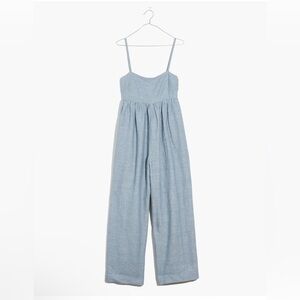 Madewell Linen-Blend Tie-Back Wide-Leg Jumpsuit